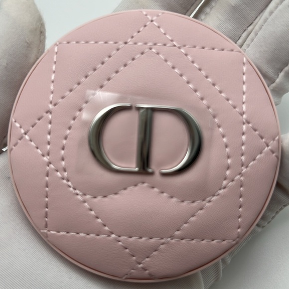 Dior Beauty Double Mirror Silver Logo Pink Quilted Hearth Shape ❤️ NIB Limited - Picture 7 of 14